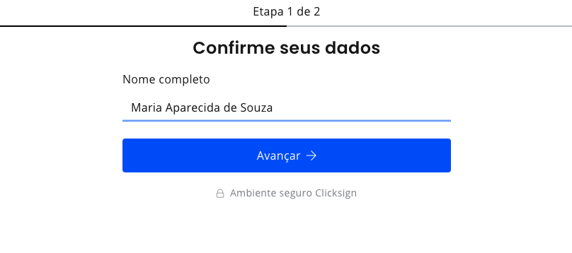 Passo 5 - Informe seu nome completo e clique em Avançar
